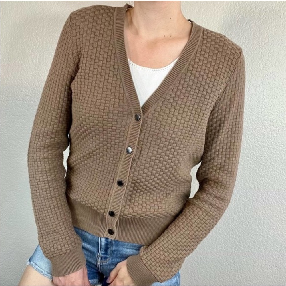 Liz Claiborne 100% Cotton Knit Cardigan/Sweater Size L